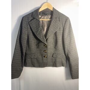 Signature Larry Levine 3 Piece Plaid Suit Women’s 14P Petite Blazer Skirt Pants